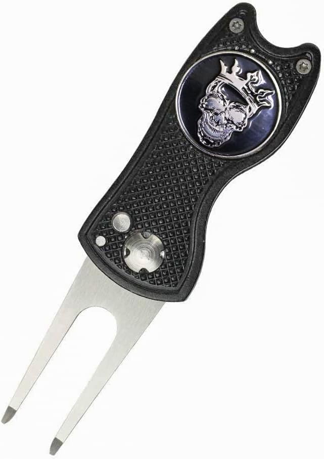 Switchable Skull Golf Ball Marker & Divot Repair Tool Set