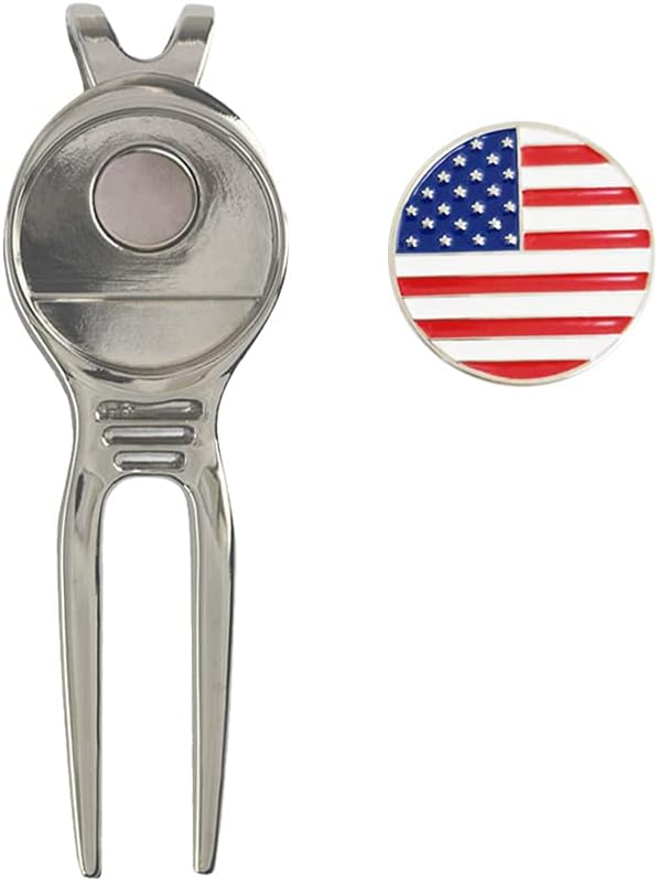 Golf Divot Repair Tool with 24.5mm Ball Marker