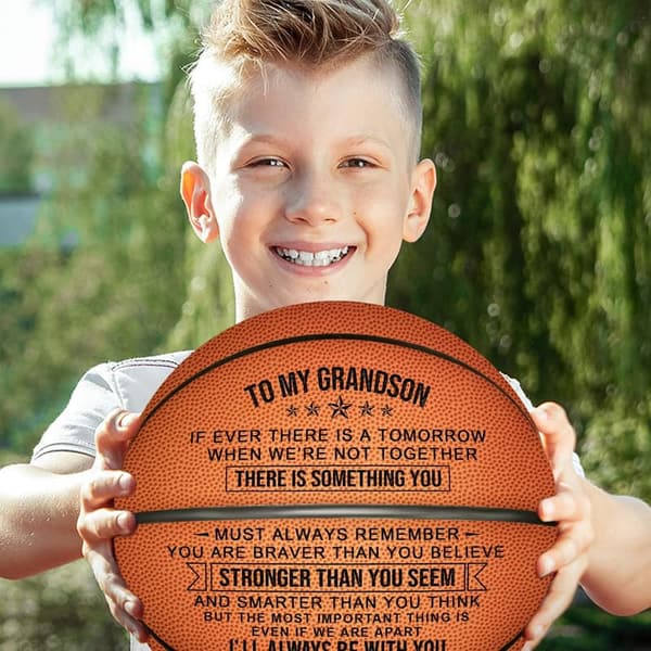 Personalized Leather Basketball for Son/Grandson - Graduation Gift