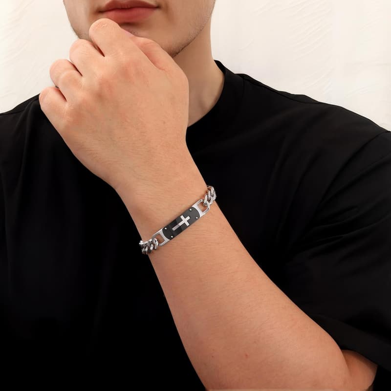 Christian Stainless Steel Cross Bracelet for Teens