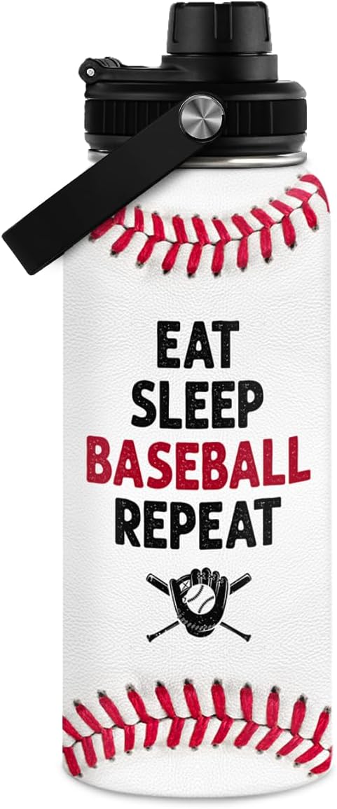 Baseball Gift - 32 Oz Insulated Stainless Steel Water Bottle