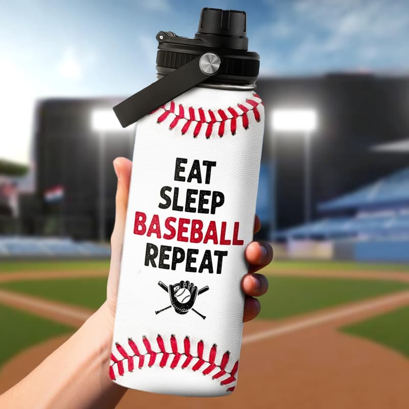 Baseball Gift - 32 Oz Insulated Stainless Steel Water Bottle