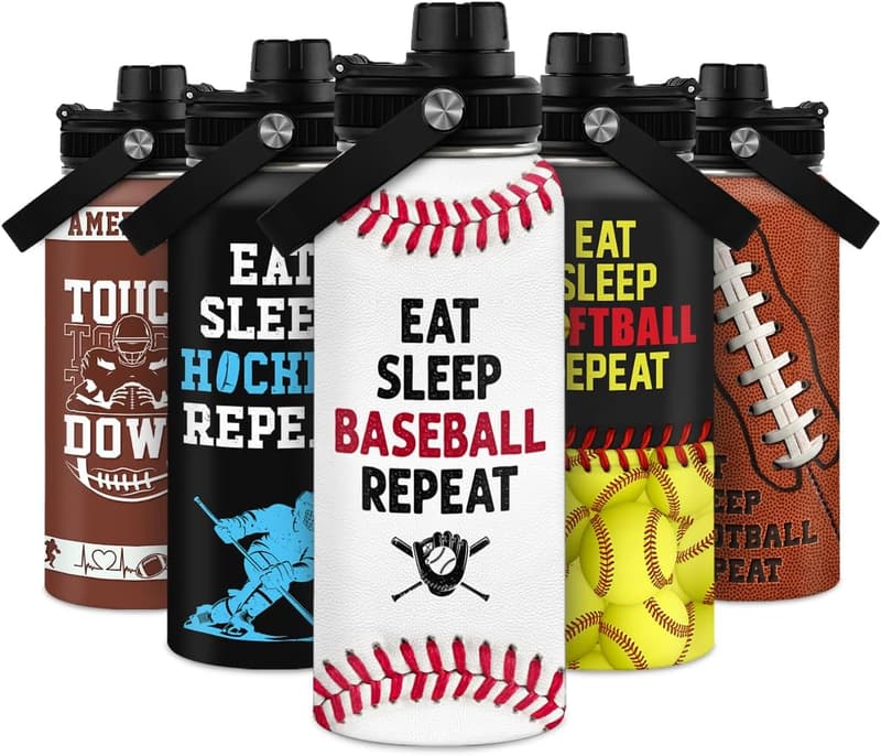 Baseball Gift - 32 Oz Insulated Stainless Steel Water Bottle