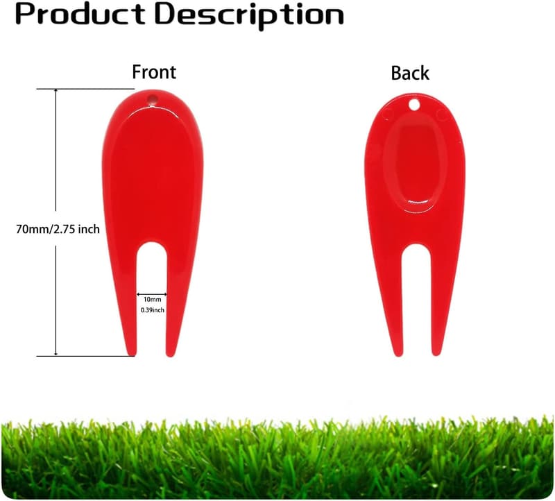 Golf Divot Repair Tools - Plastic Pitchforks (5 Colors)