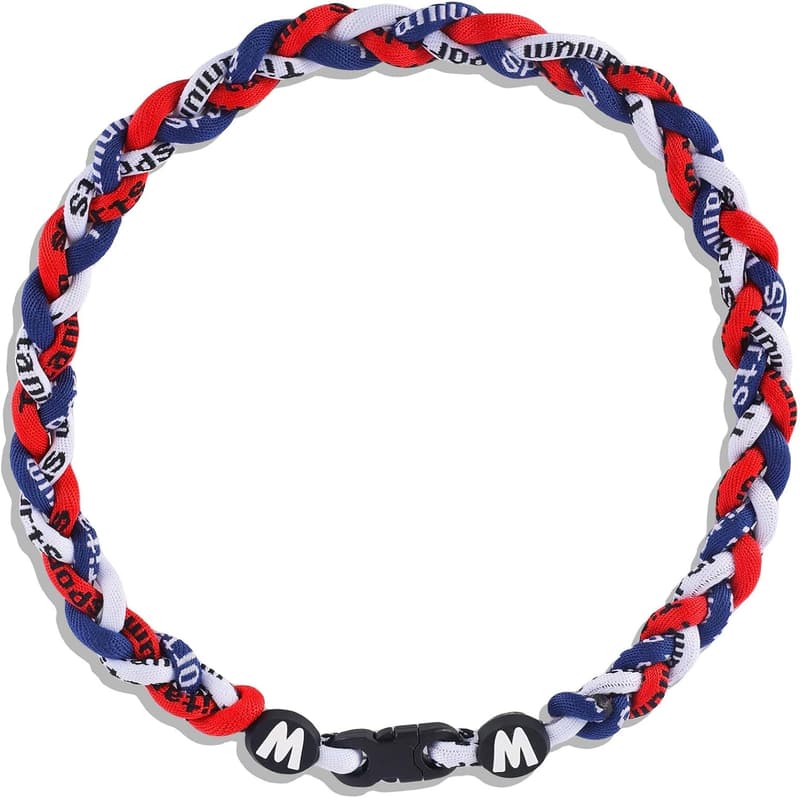 Tornado Design Baseball Necklace with Nylon Braided Rope, 18
