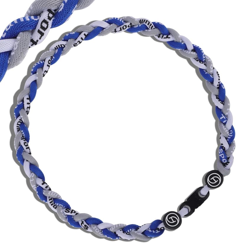 Sporty Baseball Necklace with Three-Color Braided Rope