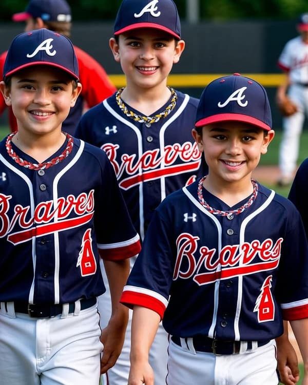 Sporty Baseball Necklace with Three-Color Braided Rope