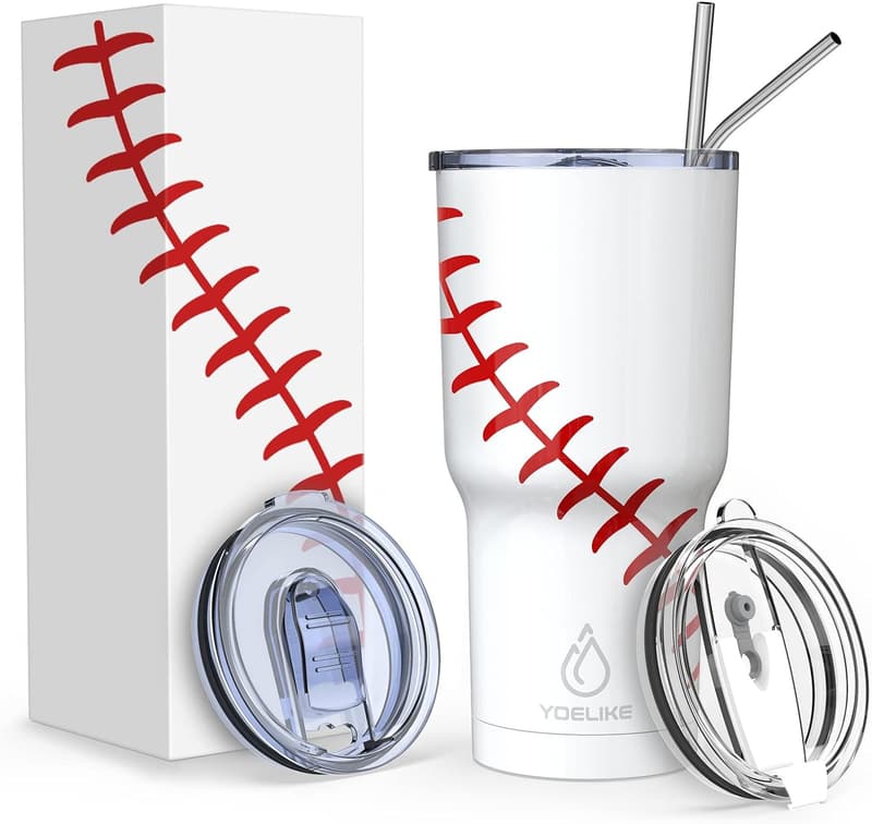 Sports Travel Tumbler 30 oz Stainless Steel with Straws