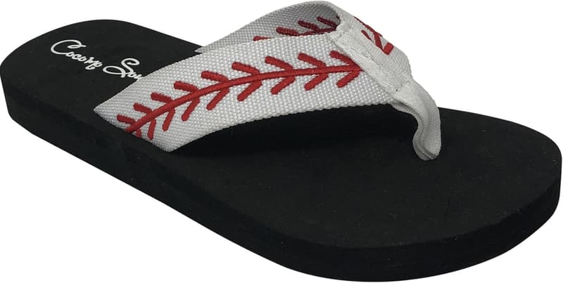 Baseball Mom Embroidered Flip Flops for Women