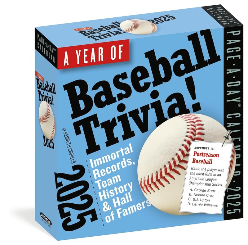 2025 Baseball Trivia Page-A-Day Calendar: Records & History
