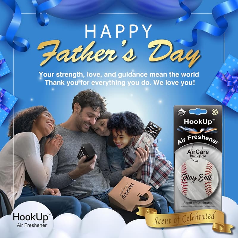 Baseball Air Freshener 2-Pack - Extra Strong Black Gold Scent