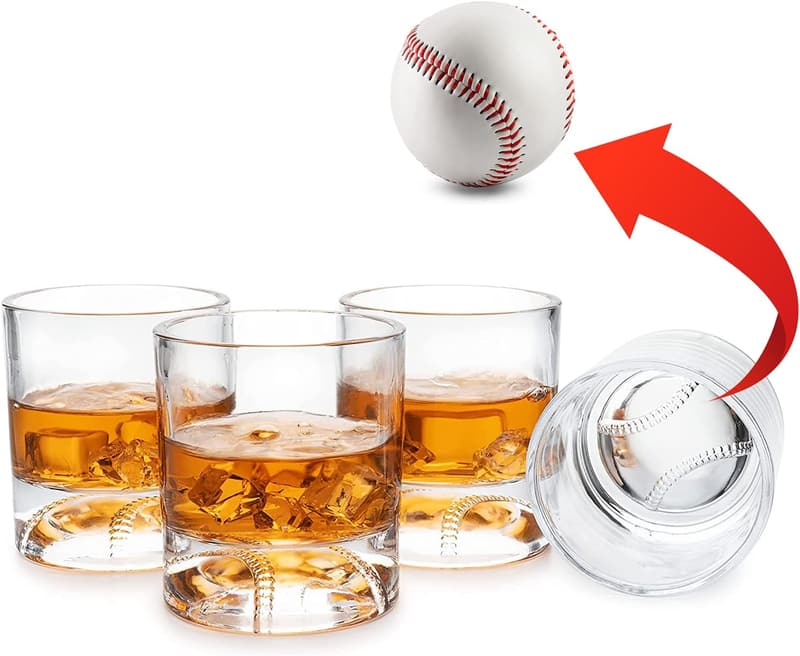 Baseball-Themed Whiskey Glass - 12oz Gift for Dads & Coaches