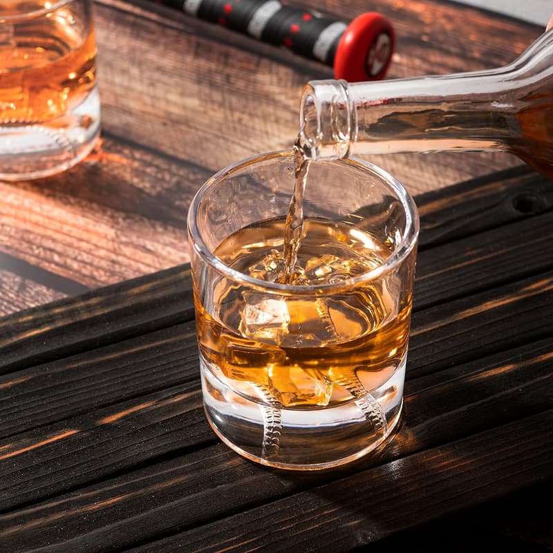 Baseball-Themed Whiskey Glass - 12oz Gift for Dads & Coaches