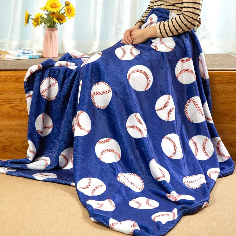 Baseball Blanket for Boys and Adults - Soft Flannel Throw (60