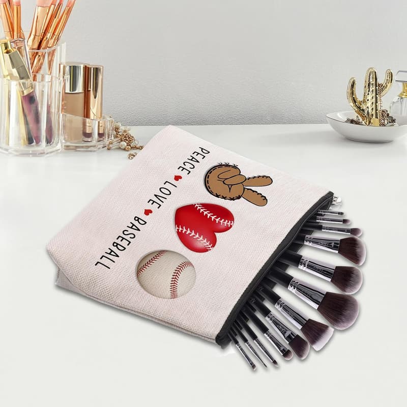 Baseball Cosmetic Bag for Women - Perfect Gift for Coaches & Birthdays