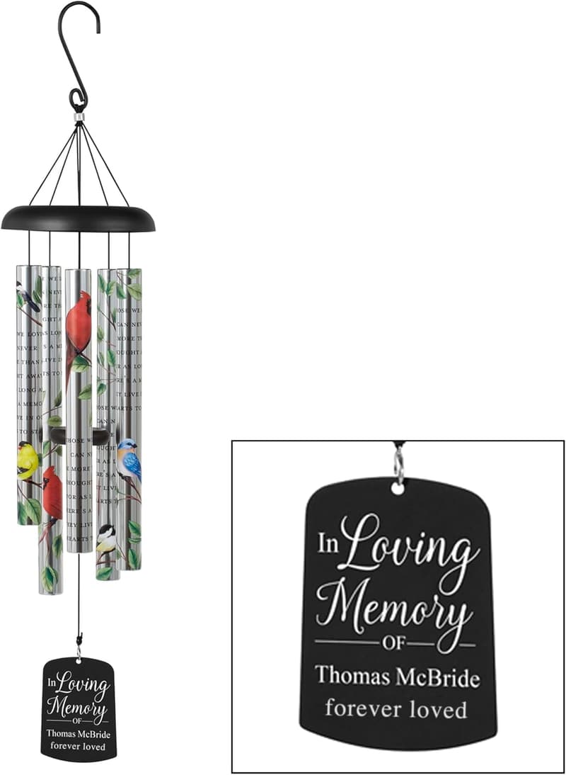 Personalized Memorial Wind Chime - Engraved Tribute for Sympathy