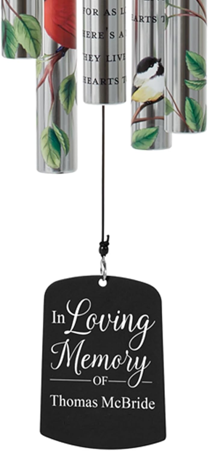 Personalized Memorial Wind Chime - Engraved Tribute for Sympathy