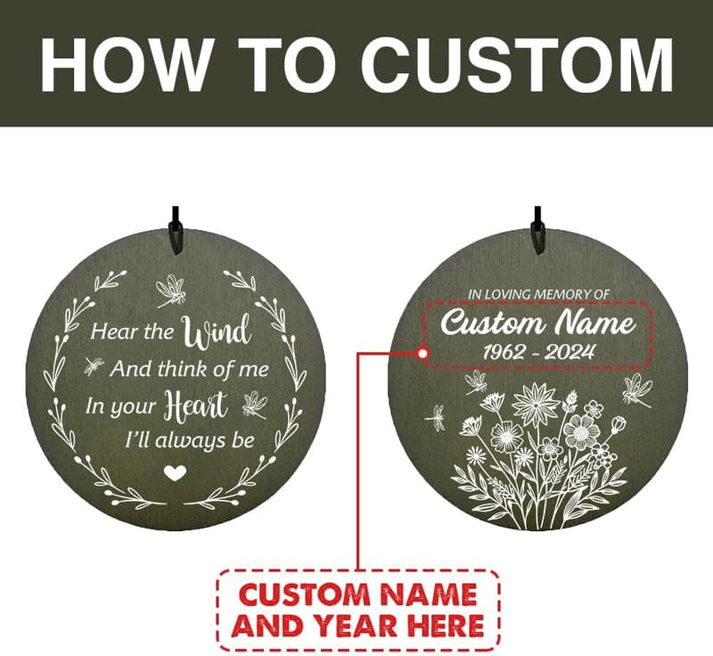 Sympathy Wind Chime for Loss of Loved One - Personalized Gift