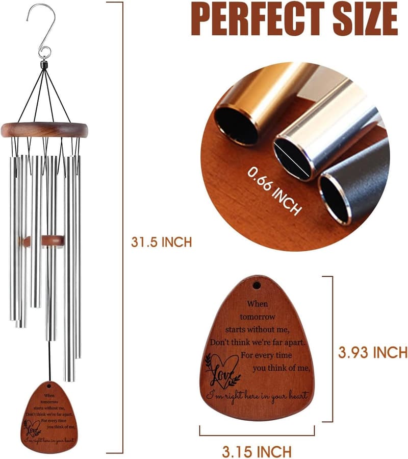 Memorial Wind Chimes - Personalized Engraved Sympathy Gift