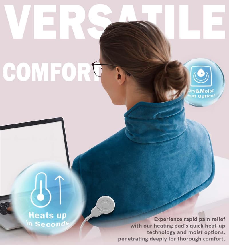 Weighted Neck Heating Pad with 6 Heat Settings - Perfect Gift for Dad