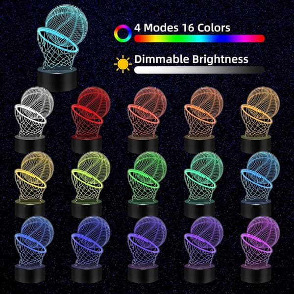 Basketball 3D Illusion Night Light with Remote Control for Sports Fans