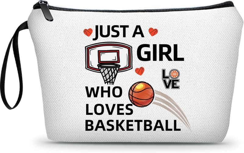 Basketball Makeup Bag for Girls & Teens