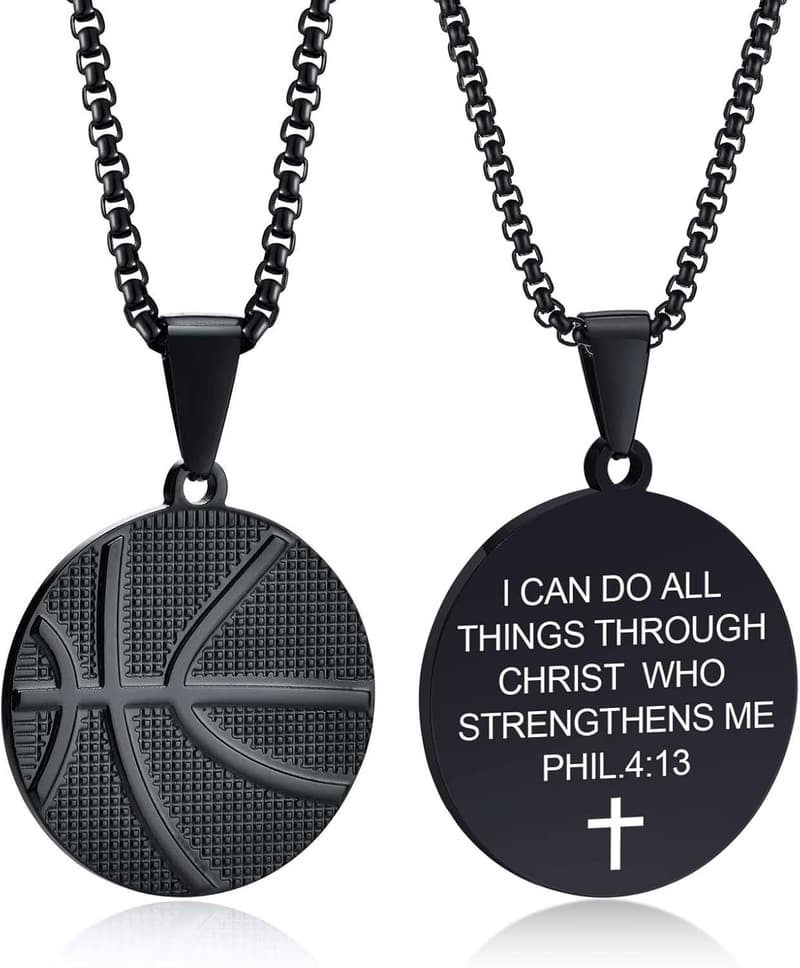 Personalized Basketball Pendant Necklace for Men - Hip Hop Gift