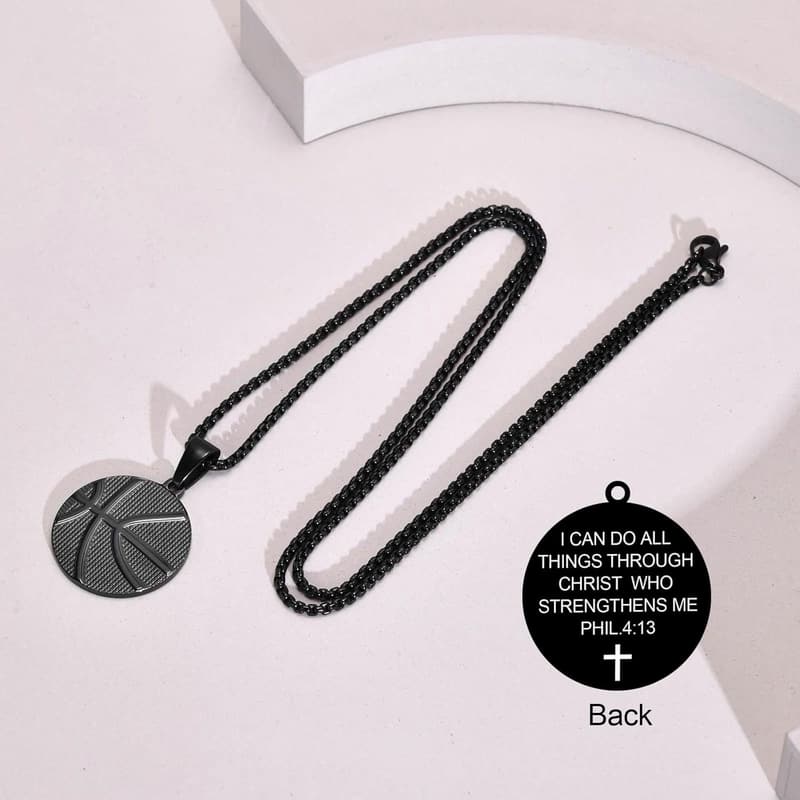 Personalized Basketball Pendant Necklace for Men - Hip Hop Gift
