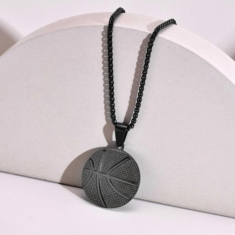 Personalized Basketball Pendant Necklace for Men - Hip Hop Gift