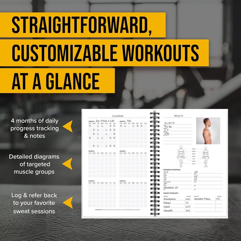 Fitness Journal for Weight Loss & Muscle Gain Tracking