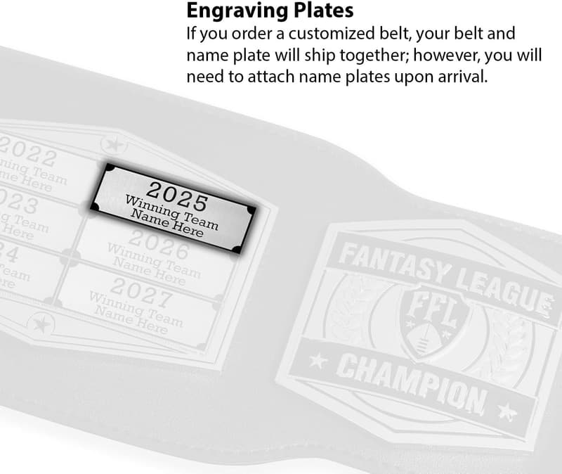 12-Year Fantasy Football Championship Belt – Customizable 6lb Design
