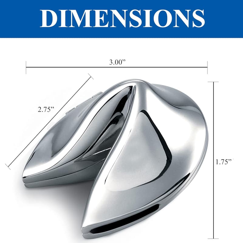 Non-Tarnishing Silver Fortune Cookie Paperweight for Desk Decor