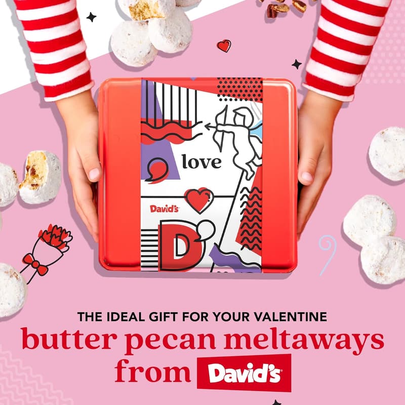 Valentine's Gourmet Butter Pecan Cookies in Love Tin - 2 lbs