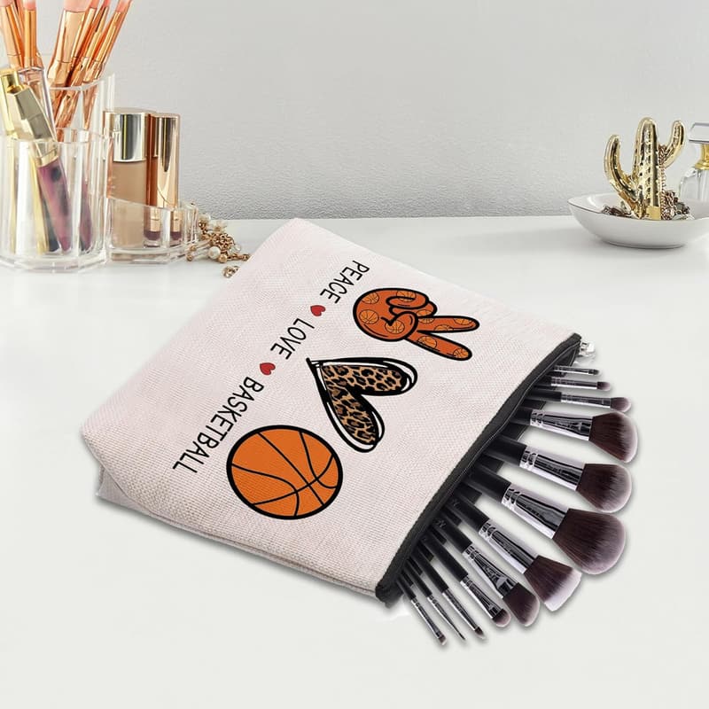 Basketball Gifts for Women - Travel Makeup Pouch