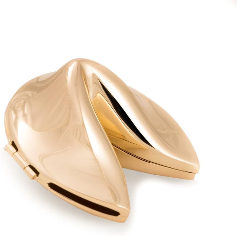 Gold Plated Fortune Cookie Paperweight with Custom Message