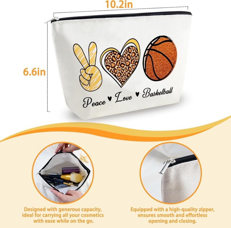 Basketball Mom Waterproof Makeup Bag for Sports Lovers