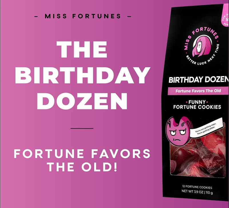 Birthday Comedy Fortune Cookie Box - Set of 12
