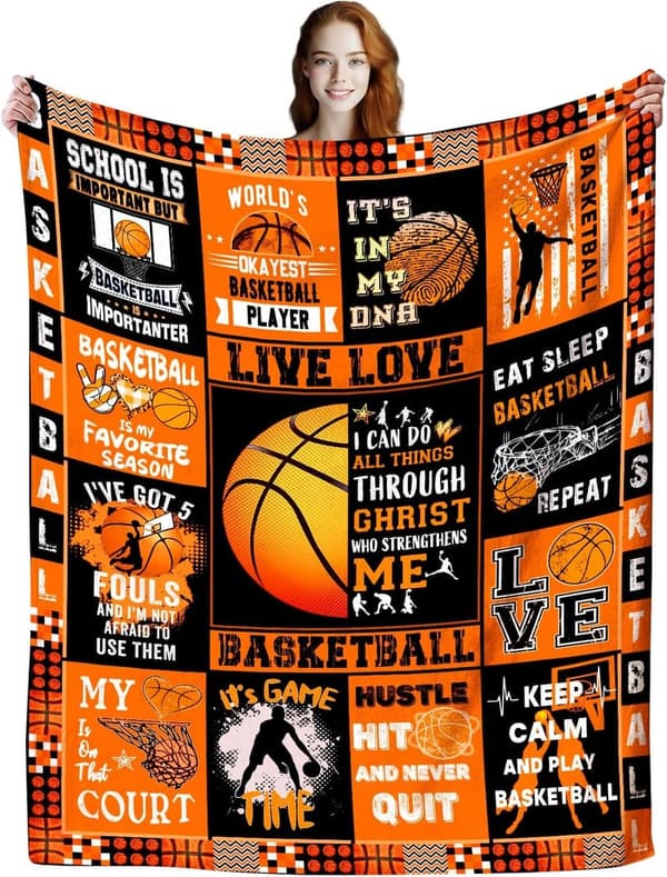 Basketball Blanket Gift for Sports Lovers, 50