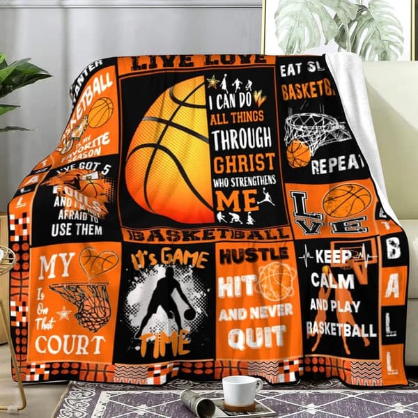 Basketball Blanket Gift for Sports Lovers, 50