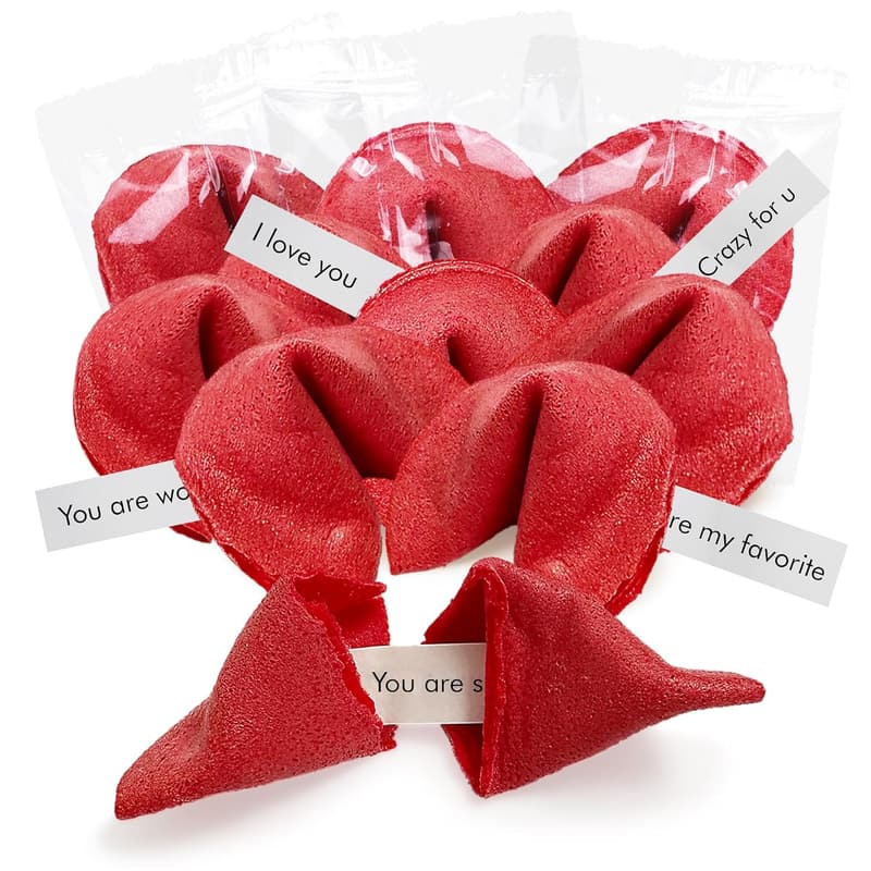 Valentine's Day Fortune Cookies - 50 Individually Wrapped Messages