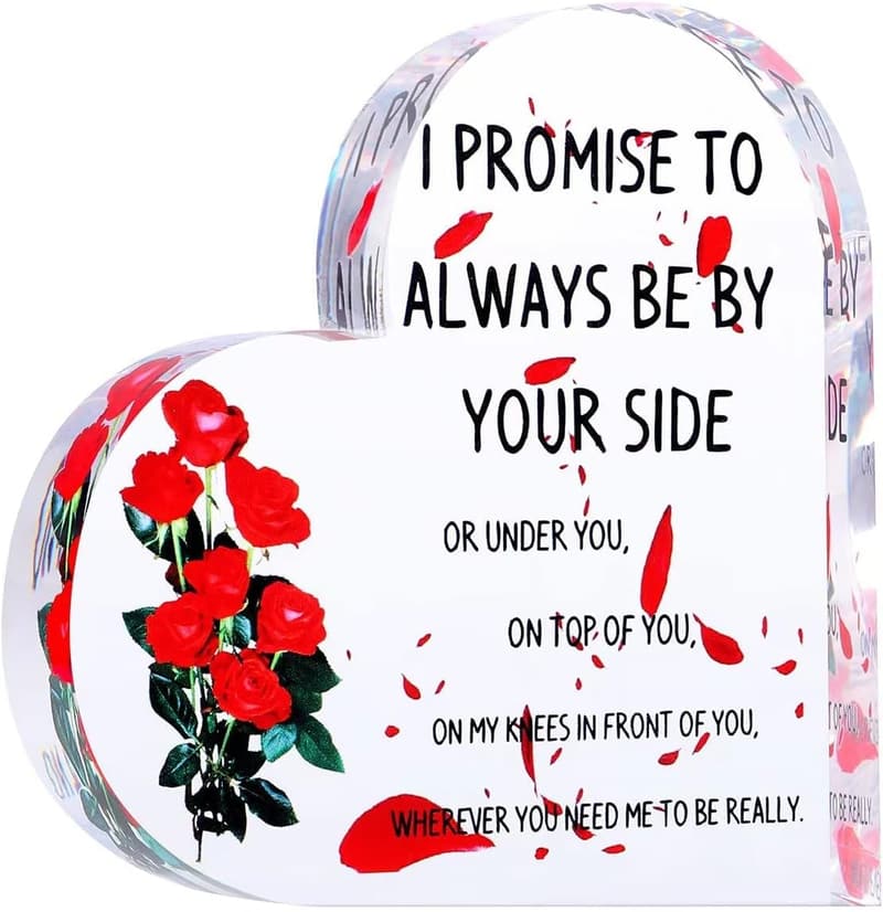 Romantic Acrylic Heart Plaque for Wedding or Anniversary Gift