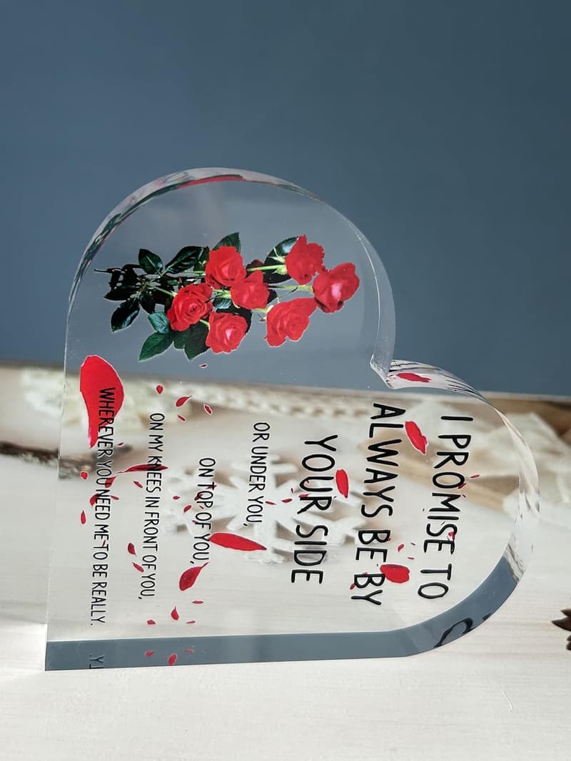 Romantic Acrylic Heart Plaque for Wedding or Anniversary Gift