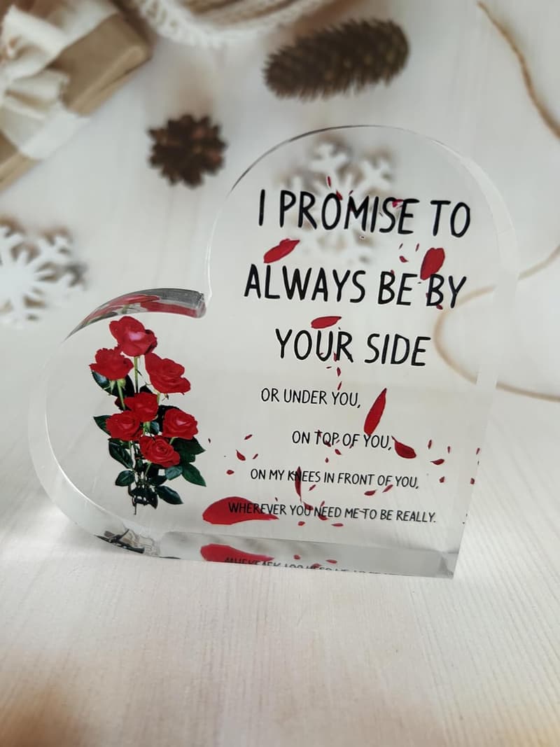 Romantic Acrylic Heart Plaque for Wedding or Anniversary Gift