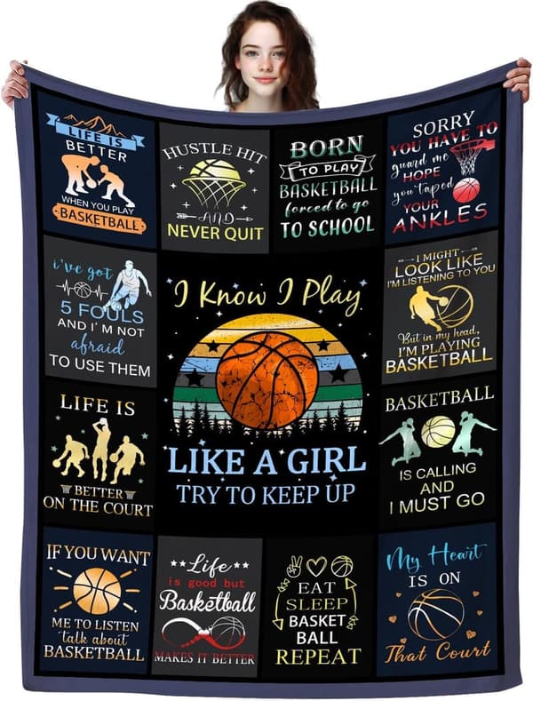Basketball Blanket for Teens and Coaches, 50