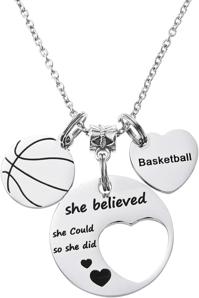 Basketball Necklace for Women - Sports Charm Gift