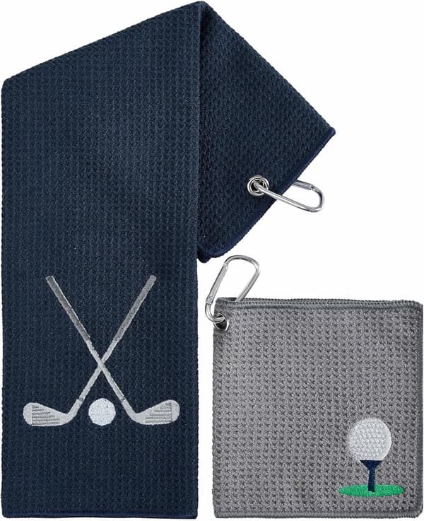 Custom Embroidered Golf Towel Set - Microfiber Waffle - 2-Pack