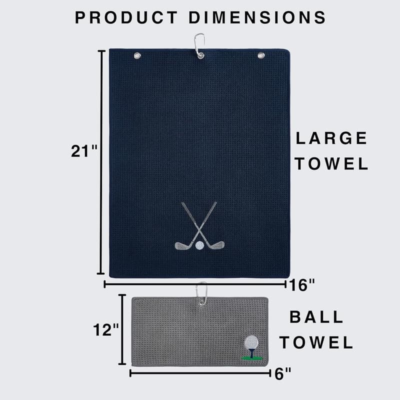 Custom Embroidered Golf Towel Set - Microfiber Waffle - 2-Pack