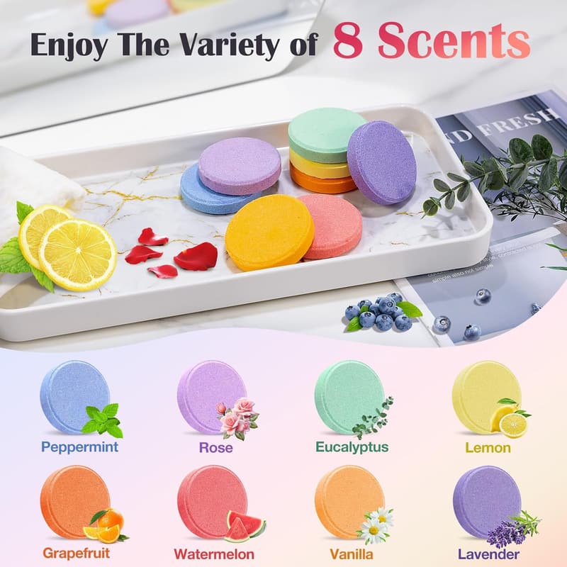 Aromatherapy Shower Steamers Gift Set for Women - 8 Pack