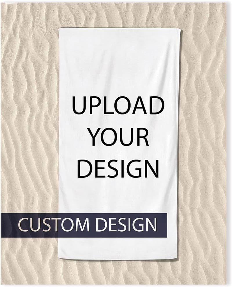 Custom Large Beach Towel - 30x60 Inch Personalized Gift for All