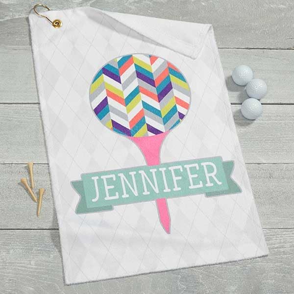 Personalized Golf Towel for Women - Absorbent, Pink & Purple